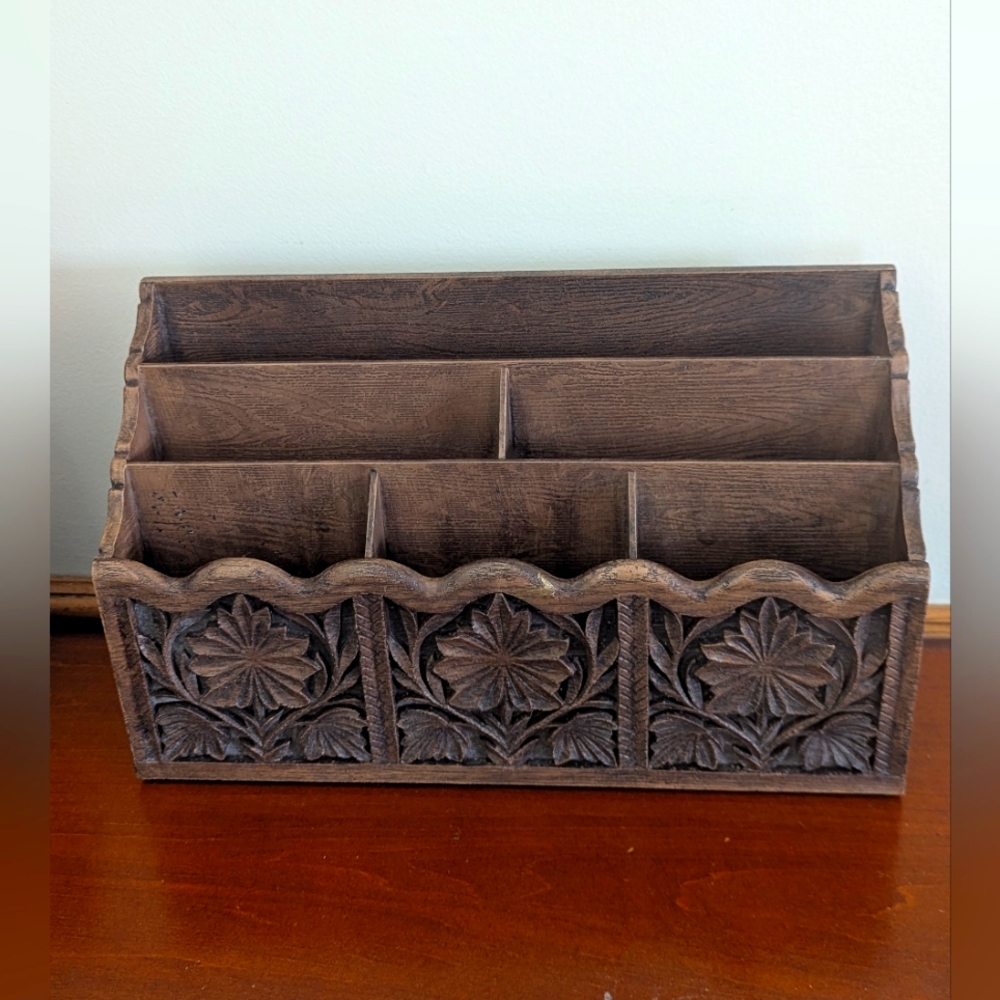 Vintage Lerner Faux Wood Desk Organizer
